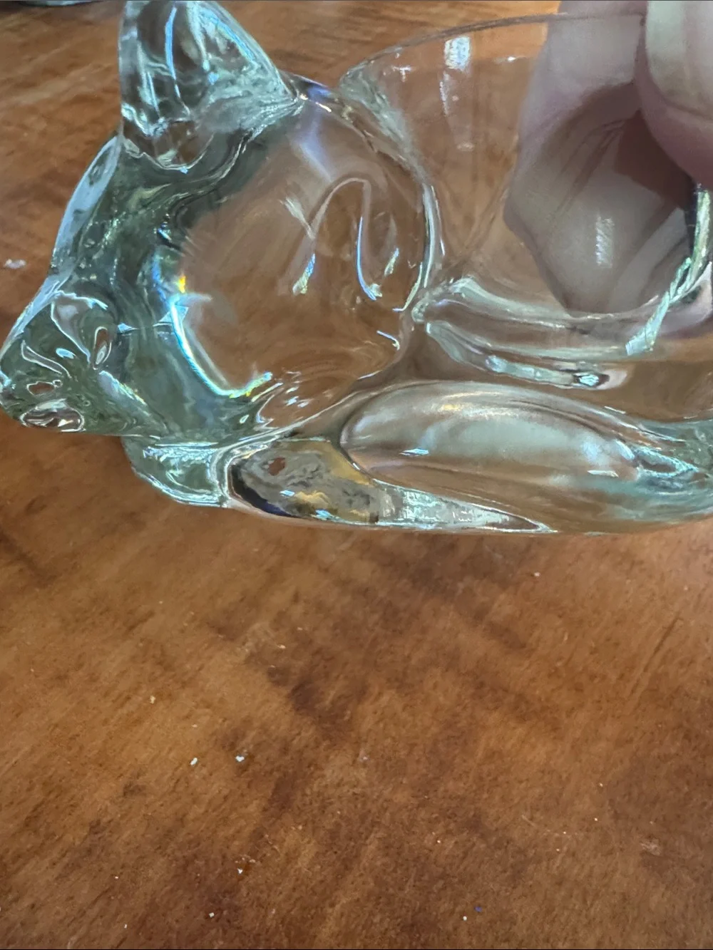 Avon Clear Glass Cat Candle Holders - Transparent